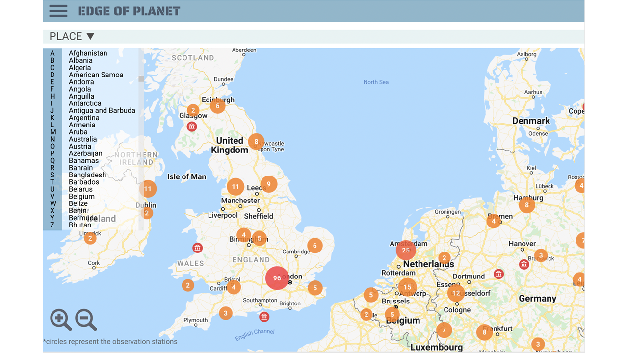 Edge of Planet — explore data by place and year